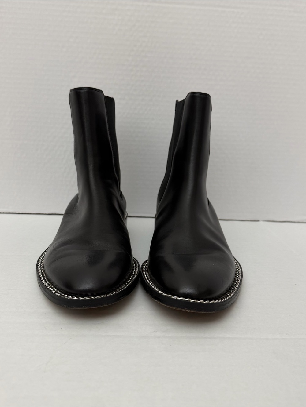 Givenchy Black Chain-Link Trim Chelsea Boots Size 38 (US Women’s 7.5-8) - Picture 10 of 16